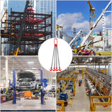 Darrahopens Commercial > Packaging > Packaging Tape VEVOR 4 Legs Lifting Hook Chain Sling 2Mx8MM, 4T Lifting Chain Sling Legs Steel Factories Steel Powder Coating Lifting Chain High Temperature Resistance