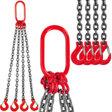 Darrahopens Commercial > Packaging > Packaging Tape VEVOR Chain Sling, 8 mm x 1m Lifting Chains with Hooks, G80 Engine Chain Hoist Lifts, 5 Ton Load Capacity Lifting Sling Chains for Engine Hoist, Engine Lift Chain with 4 Leg Grab Hooks Heavy Duty