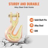 Darrahopens Commercial > Packaging > Packaging Tape VEVOR Transport Binder Chain, 2222 kg Working Load Limit, G80 Tow Chain Tie Down with Grab Hooks, DOT Certified, Galvanized Coating Manganese Steel for Dock Factory Construction Site