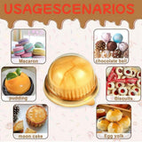 Darrahopens Commercial > Packaging > Postage Satchels & Boxes 100pcs Round Gold Plastic Bakery Food Packaging Boxes for Cake Dessert Packaging
