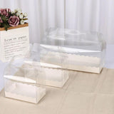 Darrahopens Commercial > Packaging > Postage Satchels & Boxes 50PCS Portable Pastry Boxes Portable Cake Box Paper Cookie Boxes Sandwich Box - L-Transparent+White inner tray