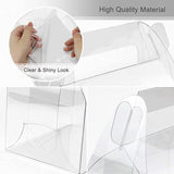 Darrahopens Commercial > Packaging > Postage Satchels & Boxes 50PCS Portable Pastry Boxes Portable Cake Box Paper Cookie Boxes Sandwich Box - L-Transparent+White inner tray
