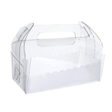 Darrahopens Commercial > Packaging > Postage Satchels & Boxes 50PCS Portable Pastry Boxes Portable Cake Box Paper Cookie Boxes Sandwich Box - L-Transparent+White inner tray