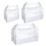 Darrahopens Commercial > Packaging > Postage Satchels & Boxes 50PCS Portable Pastry Boxes Portable Cake Box Paper Cookie Boxes Sandwich Box - L-Transparent+White inner tray