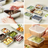 Darrahopens Commercial > Packaging > Postage Satchels & Boxes 6pcs Stainless Steel Food Container Set Sealed Lid Fruit Vegetable Storage Box