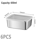 Darrahopens Commercial > Packaging > Postage Satchels & Boxes 6pcs Stainless Steel Food Container Set Sealed Lid Fruit Vegetable Storage Box