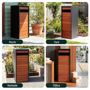Darrahopens Commercial > Packaging > Postage Satchels & Boxes Gardeon Parcel Letterbox Drop Box Package Slot MailBox Walnut In Australia - Darrahopens