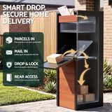Darrahopens Commercial > Packaging > Postage Satchels & Boxes Gardeon Parcel Letterbox Drop Box Package Slot MailBox Walnut In Australia - Darrahopens