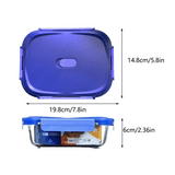 Darrahopens Commercial > Packaging > Postage Satchels & Boxes Glass Food Storage Container 1040ml Lunch Bento Box with Lid for Kitchen Prep