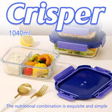 Darrahopens Commercial > Packaging > Postage Satchels & Boxes Glass Food Storage Container 1040ml Lunch Bento Box with Lid for Kitchen Prep