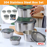 Darrahopens Commercial > Packaging > Postage Satchels & Boxes Stainless Steel Box Set 4pcs Sealed Lunch Food Container Refrigerator Use