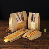 Darrahopens Commercial > Packaging > Postage Satchels & Boxes Takeaway Storage Baking Bread Bag Toast Food Packaging Bag Kraft Paper Bag Cowhide - 33X16X11CM