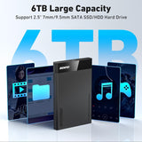 Darrahopens Electronics > Back Up & Storage > Hard Drives BENFEI 000385BK 2.5 Inch SATA to USB-A + USB-C Tool Free External Hard Drive Enclosure (6Gbps, Optimized for SSD, Support UASP SATA III)