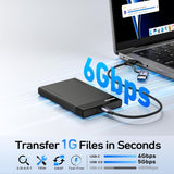 Darrahopens Electronics > Back Up & Storage > Hard Drives BENFEI 000385BK 2.5 Inch SATA to USB-A + USB-C Tool Free External Hard Drive Enclosure (6Gbps, Optimized for SSD, Support UASP SATA III)