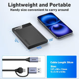Darrahopens Electronics > Back Up & Storage > Hard Drives BENFEI 000385BK 2.5 Inch SATA to USB-A + USB-C Tool Free External Hard Drive Enclosure (6Gbps, Optimized for SSD, Support UASP SATA III)