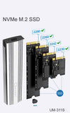 Darrahopens Electronics > Back Up & Storage > Hard Drives OXHORN UM-311S USB C 3.2 Gen 2 M.2 NVMe Enclosure Silver