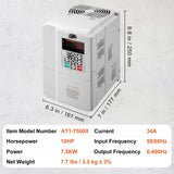Darrahopens Electronics > Back Up & Storage > Hard Drives VEVOR VFD 10HP, 7.5KW, 34A, 1 Phase 220V-240V Input to 3 Phase 220V-240V Output Variable Frequency Drive, 0-400Hz VFD for AC Motor Speed Control
