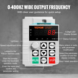 Darrahopens Electronics > Back Up & Storage > Hard Drives VEVOR VFD 10HP, 7.5KW, 34A, 1 Phase 220V-240V Input to 3 Phase 220V-240V Output Variable Frequency Drive, 0-400Hz VFD for AC Motor Speed Control