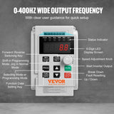 Darrahopens Electronics > Back Up & Storage > Hard Drives VEVOR VFD 5HP, 4KW, 18A, 1 Phase 220V-240V Input to 3 Phase 220V-240V Output Variable Frequency Drive, 0-400Hz VFD for AC Motor Speed Control