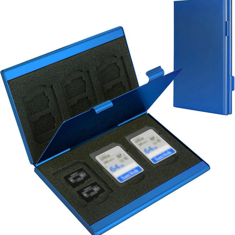 Darrahopens Electronics > Back Up & Storage > Memory Card Adapters Blue High-Quality Aluminum SD & TF Card Case – Premium Storage Solution for Memory Cards(Memory card not included)
