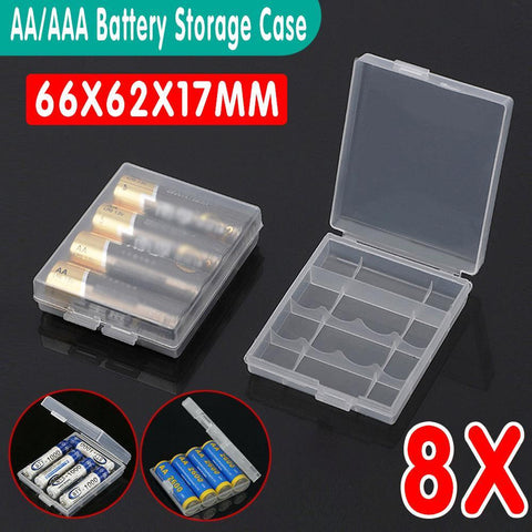 Darrahopens Electronics > Battery Chargers & Power > Batteries 8X Clear Plastic Aa Aaa Battery Box Storage Case Cover Batteries Holder