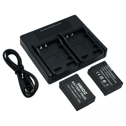 Darrahopens Electronics > Battery Chargers & Power > Batteries Hridz LP-E17 Batteries & Dual Charger For Canon EOS M6 200D 200D 77D 750D 760D 8000D