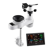 Darrahopens Electronics > Battery Chargers & Power > Batteries VEVOR 5-in-1 Wireless Weather Station, 190.5 mm VA Display, Solar Powered Outdoor Sensor, Rain Gauge, Indoor Outdoor for Weather Forecast, Temperature, Humidity, Wind Speed and Direction (No WiFi)