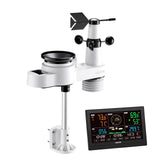 Darrahopens Electronics > Battery Chargers & Power > Batteries VEVOR 5-in-1 Wireless Weather Station, 190.5 mm VA Display, Solar Powered Outdoor Sensor, Rain Gauge, Indoor Outdoor for Weather Forecast, Temperature, Humidity, Wind Speed and Direction (No WiFi)