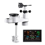 Darrahopens Electronics > Battery Chargers & Power > Batteries VEVOR 5-in-1 Wireless Weather Station, 190.5 mm VA Display, Solar Powered Outdoor Sensor, Rain Gauge, Indoor Outdoor for Weather Forecast, Temperature, Humidity, Wind Speed and Direction (No WiFi)