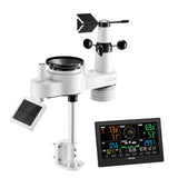 Darrahopens Electronics > Battery Chargers & Power > Batteries VEVOR 7-in-1 Wireless Weather Station, 190.5 mm VA Display, Solar Powered Outdoor Sensor, Rain Gauge, Indoor Outdoor for Weather Forecast, Temperature, Humidity, Wind Speed and Direction (No WiFi)