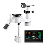 Darrahopens Electronics > Battery Chargers & Power > Batteries VEVOR 7-in-1 Wireless Weather Station, 190.5 mm VA Display, Solar Powered Outdoor Sensor, Rain Gauge, Indoor Outdoor for Weather Forecast, Temperature, Humidity, Wind Speed and Direction (No WiFi)