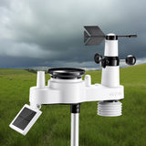 Darrahopens Electronics > Battery Chargers & Power > Batteries VEVOR 7-in-1 Wireless Weather Station, 190.5 mm VA Display, Solar Powered Outdoor Sensor, Rain Gauge, Indoor Outdoor for Weather Forecast, Temperature, Humidity, Wind Speed and Direction (No WiFi)