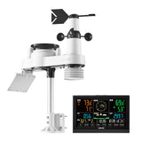 Darrahopens Electronics > Battery Chargers & Power > Batteries VEVOR 7-in-1 Wireless Weather Station, 190.5 mm VA Display, Solar Powered Outdoor Sensor, Rain Gauge, Indoor Outdoor for Weather Forecast, Temperature, Humidity, Wind Speed and Direction (No WiFi)