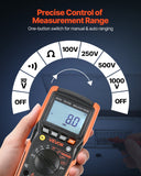Darrahopens Electronics > Battery Chargers & Power > Batteries VEVOR Digital Multimeter, 4000-Count TRMS Voltmeter Ohmmeter, 1000V AC/DC Voltage Tester with Switchable Auto/Manual Range for Voltage, Resistance, and Continuity Measurment