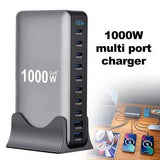 Darrahopens Electronics > Battery Chargers & Power > Power Banks & Chargers 1000W GaN Fast Charging Station 10Ports USB&Type-C for iPhone, Laptops, MacBook