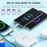 Darrahopens Electronics > Battery Chargers & Power > Power Banks & Chargers 5000mAh Fast Charge Power Bank with 4 Built-in Cables and LED Lights