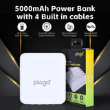 Darrahopens Electronics > Battery Chargers & Power > Power Banks & Chargers 5000mAh Fast Charge Power Bank with 4 Built-in Cables and LED Lights