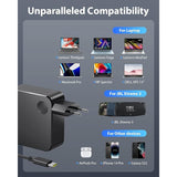 Darrahopens Electronics > Battery Chargers & Power > Power Banks & Chargers 65W USB C Laptop Charger 1.8m Compatible with Lenovo Thinkpad ASUS Zenbook
