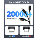 Darrahopens Electronics > Battery Chargers & Power > Power Banks & Chargers 65W USB C Laptop Charger 1.8m Compatible with Lenovo Thinkpad ASUS Zenbook