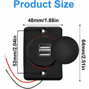 Darrahopens Electronics > Battery Chargers & Power > Power Banks & Chargers Car Usb Charger, 3.1A 12V/24V Usb Control Panel, Dual Port Charger Power Socket, 2 Port Adapter, For Car, Marine, Rv,