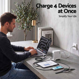 Darrahopens Electronics > Battery Chargers & Power > Power Banks & Chargers Devanti USB C Charger 100W Fast Charger 4 Port GaN Desktop Station White