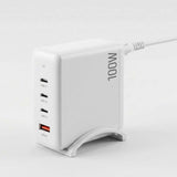 Darrahopens Electronics > Battery Chargers & Power > Power Banks & Chargers Devanti USB C Charger 100W Fast Charger 4 Port GaN Desktop Station White