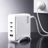 Darrahopens Electronics > Battery Chargers & Power > Power Banks & Chargers Devanti USB C Charger 100W Fast Charger 4 Port GaN Desktop Station White