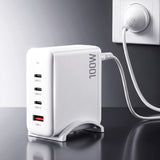 Darrahopens Electronics > Battery Chargers & Power > Power Banks & Chargers Devanti USB C Charger 100W Fast Charger 4 Port GaN Desktop Station White