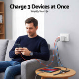 Darrahopens Electronics > Battery Chargers & Power > Power Banks & Chargers Devanti USB C Charger 65W Fast Charger 3 Port PD Wall Adapter White
