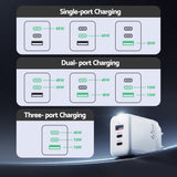 Darrahopens Electronics > Battery Chargers & Power > Power Banks & Chargers Devanti USB C Charger 65W Fast Charger 3 Port PD Wall Adapter White