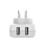 Darrahopens Electronics > Battery Chargers & Power > Power Banks & Chargers Laser Dual USB AC Charger 2.4A with 3-in-1 Cable White