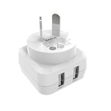 Darrahopens Electronics > Battery Chargers & Power > Power Banks & Chargers Laser Dual USB AC Charger 2.4A with 3-in-1 Cable White