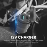 Darrahopens Electronics > Battery Chargers & Power > Power Banks & Chargers Motorcycle Fast Charger with USB Type-C Port 12V/24V QC3.0 Power Waterproof Black