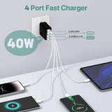 Darrahopens Electronics > Battery Chargers & Power > Power Banks & Chargers USB C Charger, 40W Fast Charger with Multiple Outlets, Compatible with Samsung and Xiaomi, USB Charging Plug Adapter